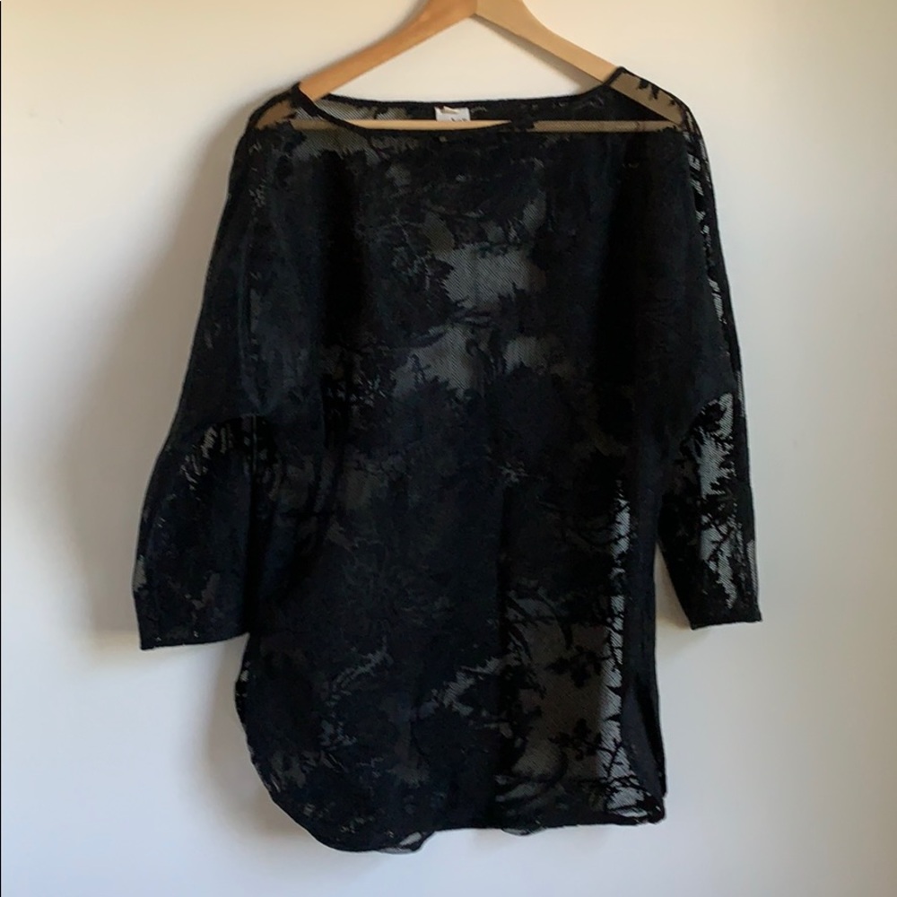 Black lace shirt dress